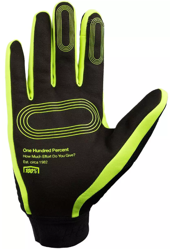 Мотокрос ръкавици 100% BRISKER XTREME BLACK/FLUO YELLOW — снимка 2