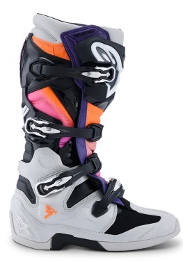 Мотокрос ботуши ALPINESTARS TECH 7 BLK/LT GY/ORG FL/MAG — снимка 5