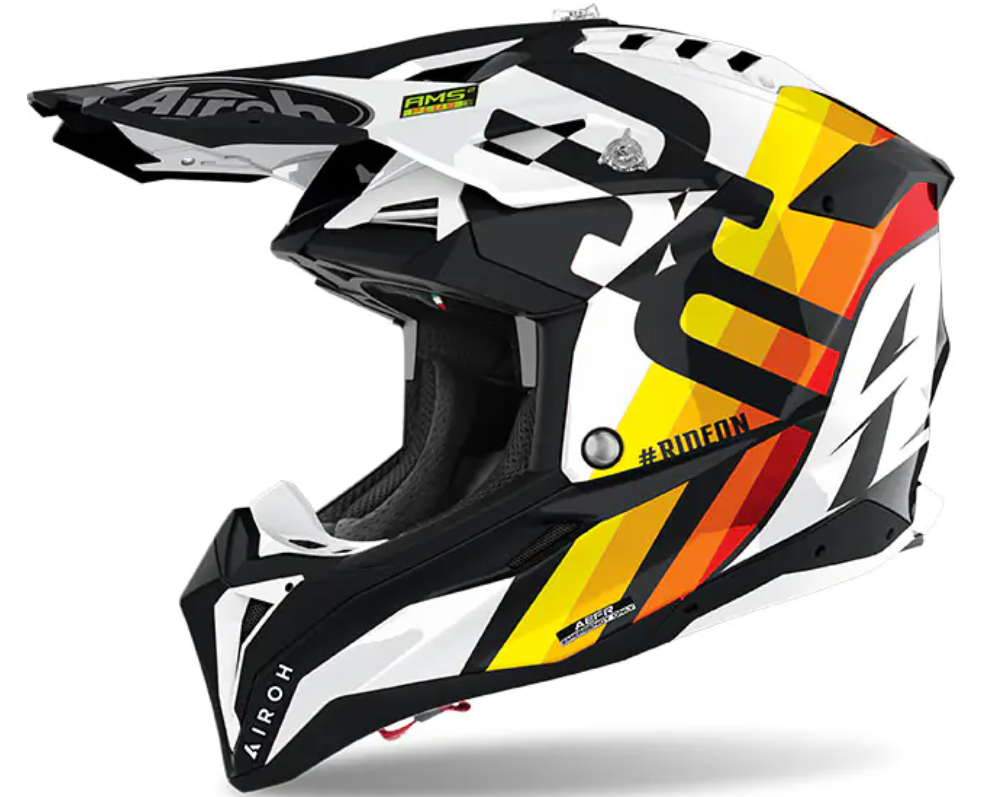 Мотокрос каска AIROH AVIATOR 3 RAINBOW/WHITE GLOSS