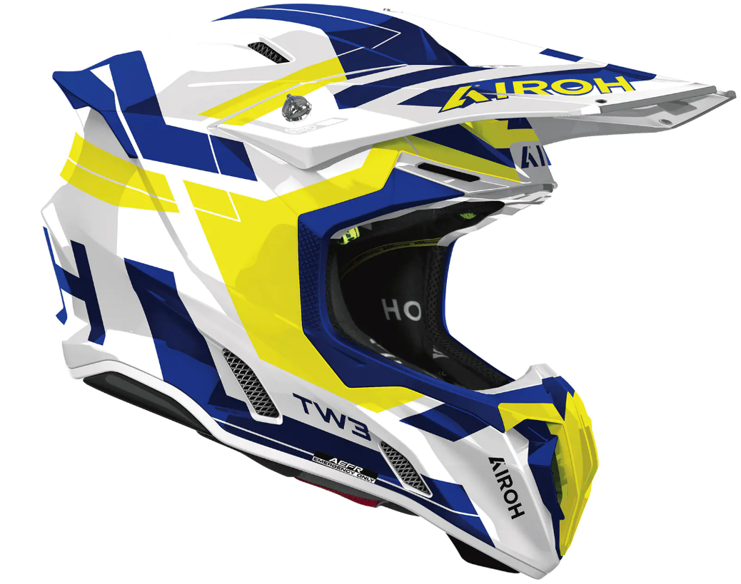 Мотокрос каска AIROH TWIST 3 DYNASTY BLUE/YELLOW GLOSS — снимка 2