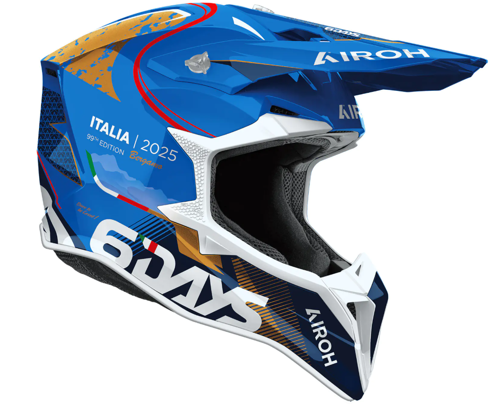 Мотокрос каска AIROH WRAAAP 6 DAYS ITALY 2025 — снимка 2