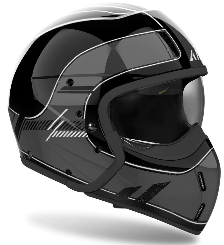 Kаска за скутер AIROH Raster Dark Grey Gloss — снимка 3