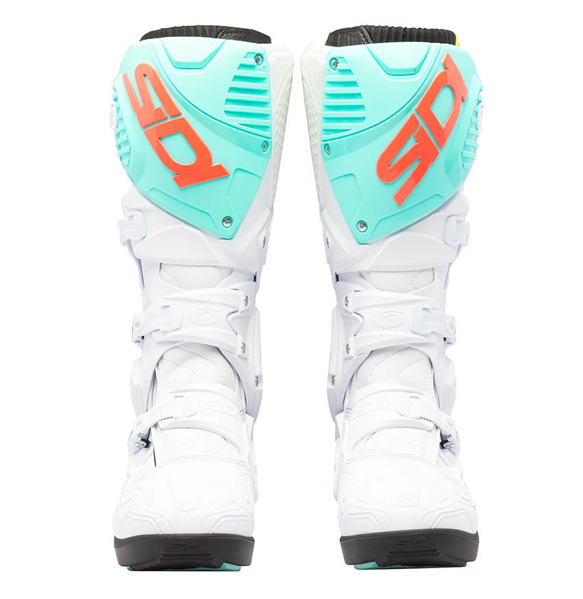 Мотокрос ботуши SIDI CROSSFIRE 3 SRS WHITE/FLUO MINT/CORAL — снимка 3