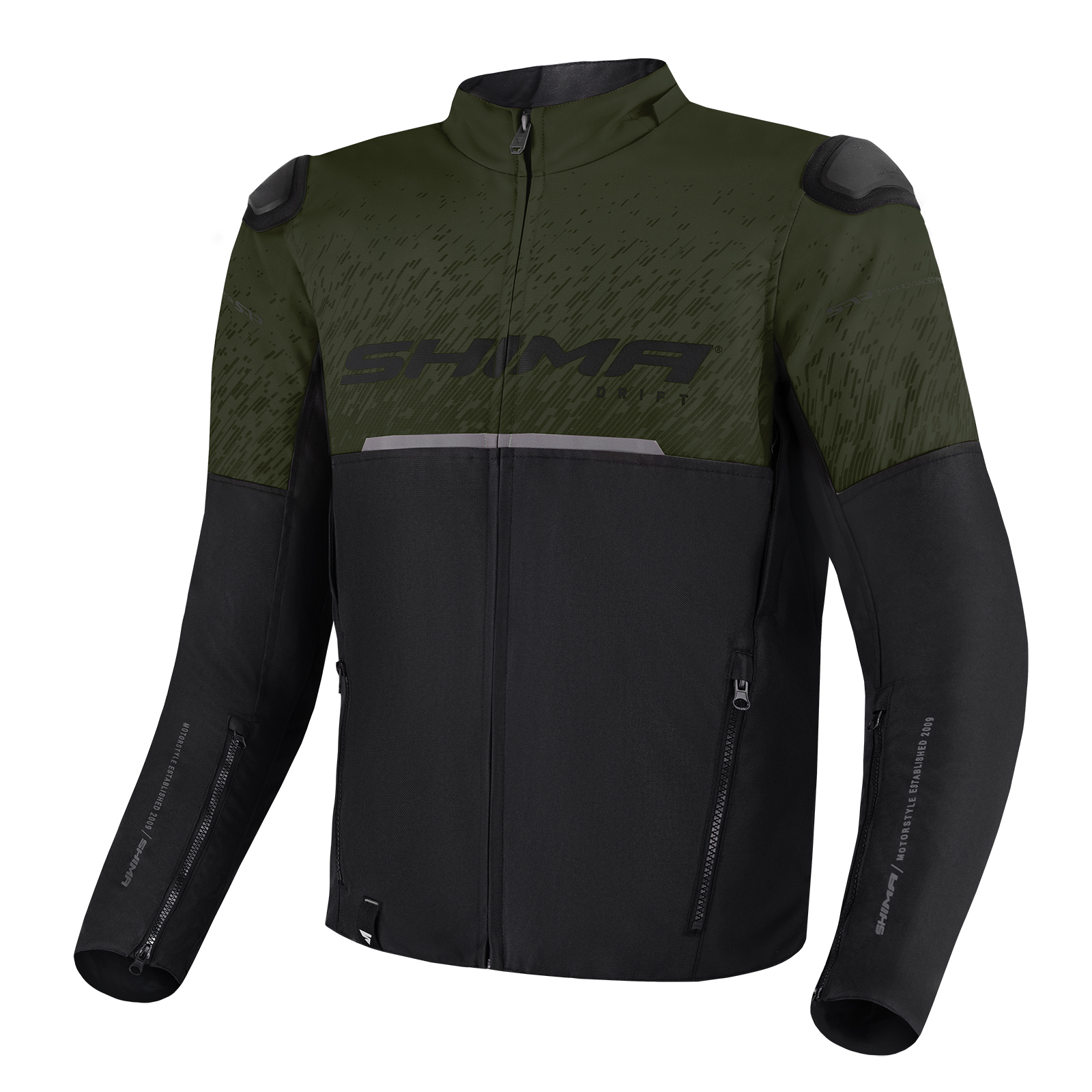 Текстилно мото яке SHIMA DRIFT BLACK/KHAKI — снимка 3