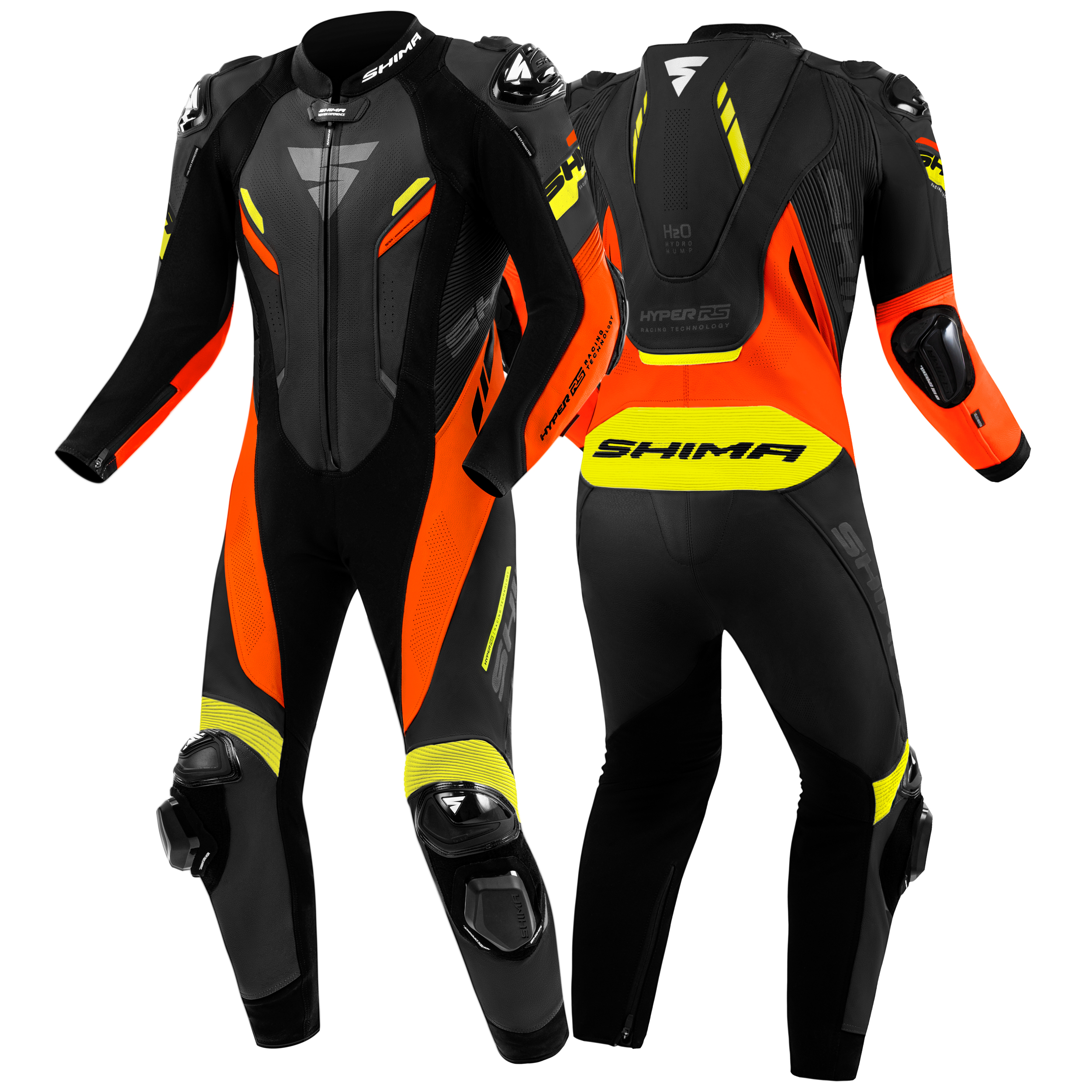 Кожен екип SHIMA HYPER-RS BLACK/FLUO RED — снимка 2