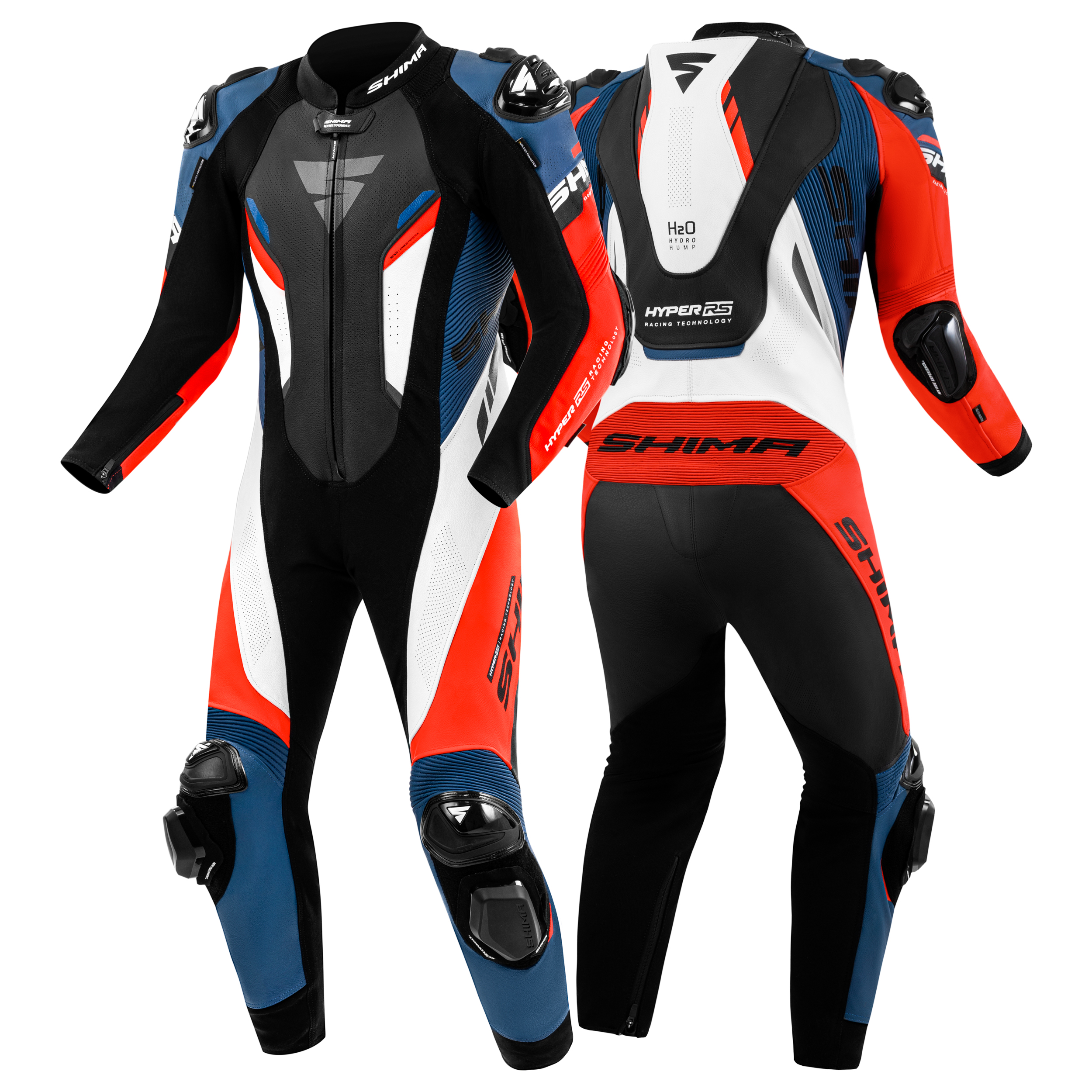 Кожен екип SHIMA HYPER-RS WHITE/BLUE — снимка 2
