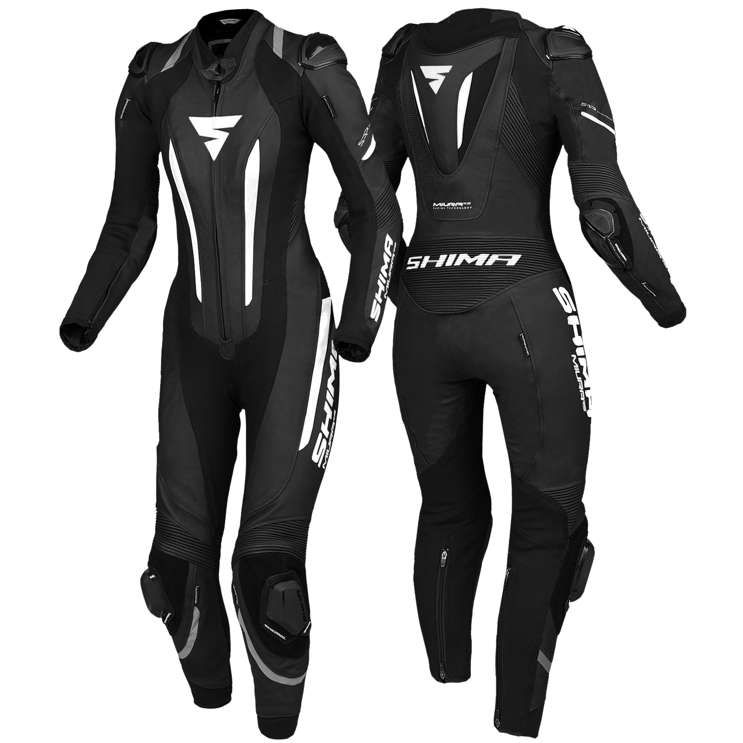 Дамски кожен екип SHIMA MIURA RS BLACK/WHITE — снимка 2