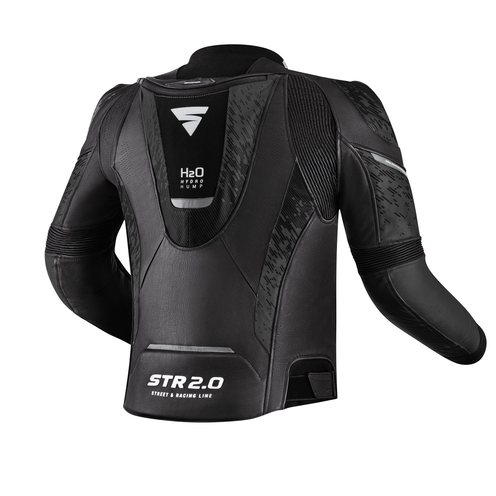 Кожено мото яке SHIMA STR 2.0 BLACK — снимка 2