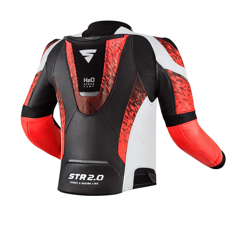 Кожено мото яке SHIMA STR 2.0 RED FLUO — снимка 2