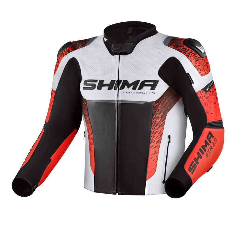Кожено мото яке SHIMA STR 2.0 RED FLUO