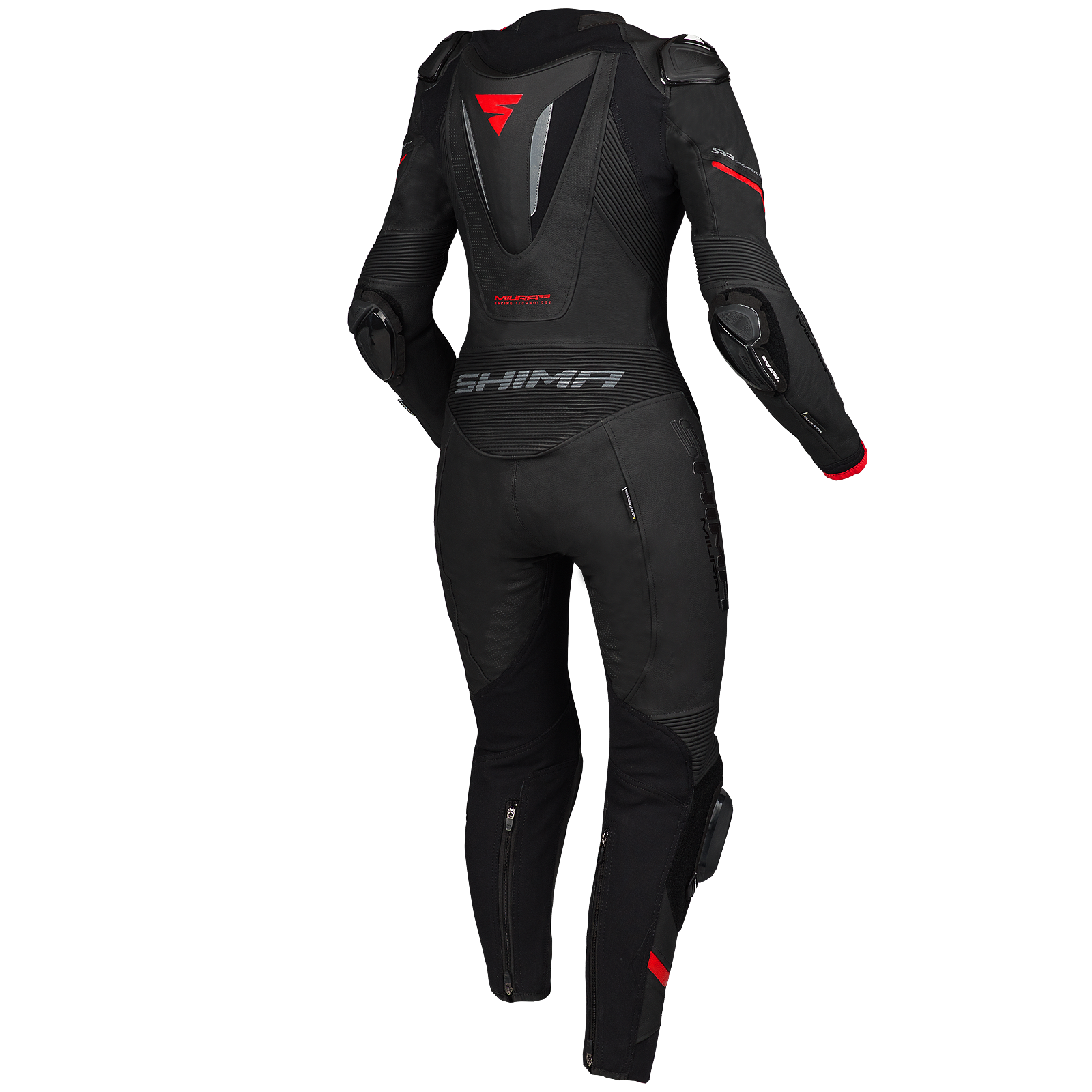 Дамски кожен екип SHIMA MIURA RS BLACK/RED — снимка 2
