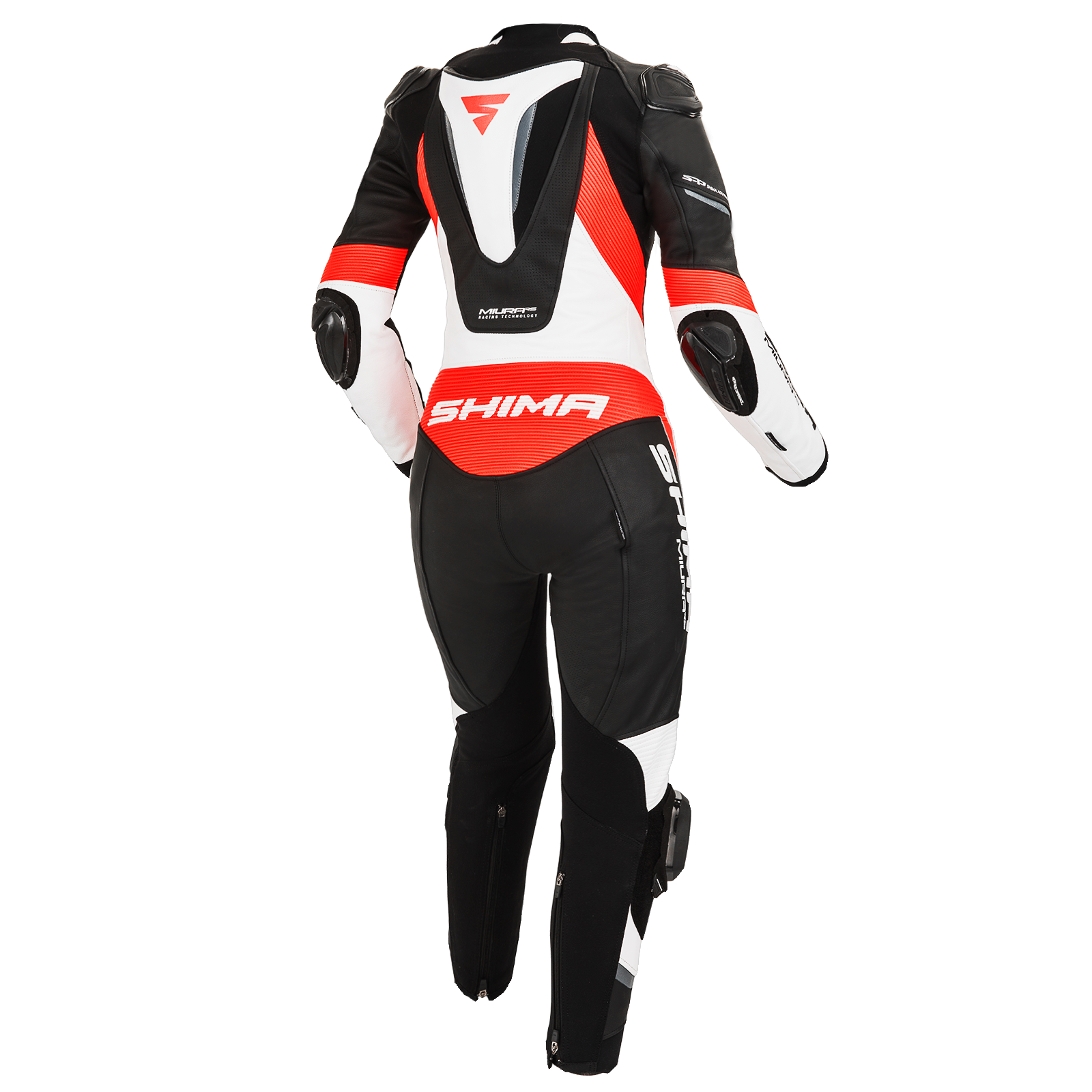 Дамски кожен екип SHIMA MIURA RS WHITE/FLUO — снимка 2