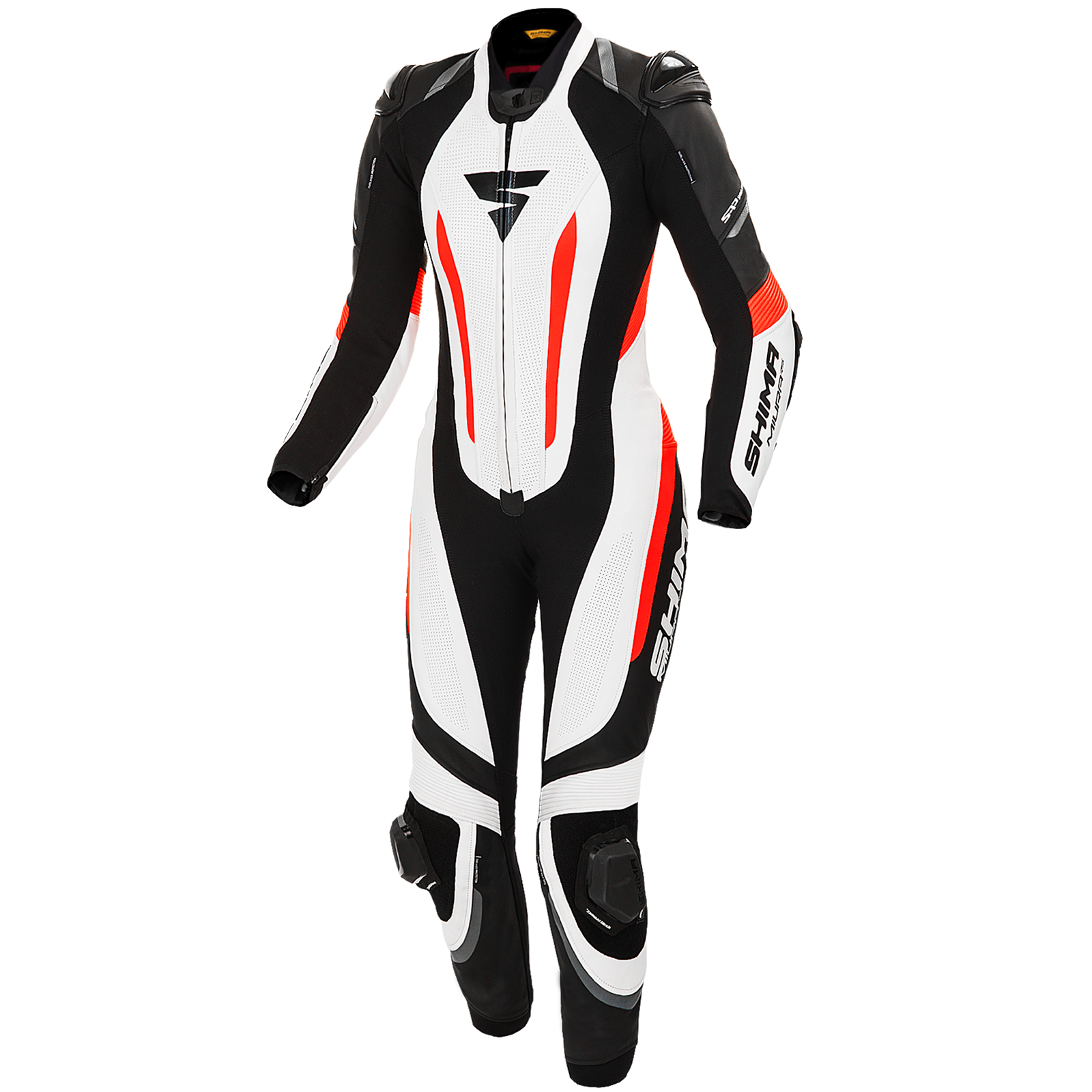 Дамски кожен екип SHIMA MIURA RS WHITE/FLUO