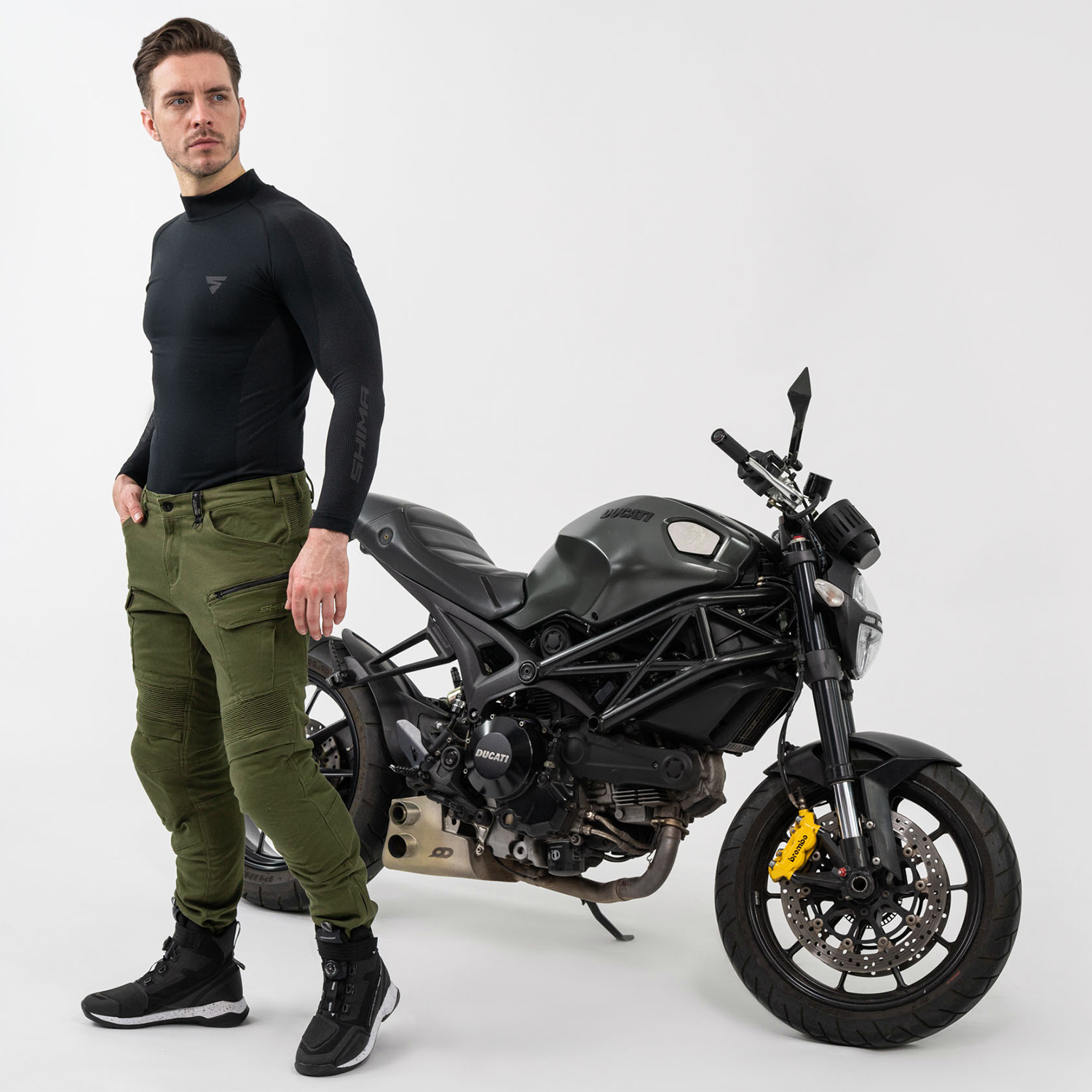 Текстилен мото панталон SHIMA GIRO 3.0 KHAKI LONG — снимка 5
