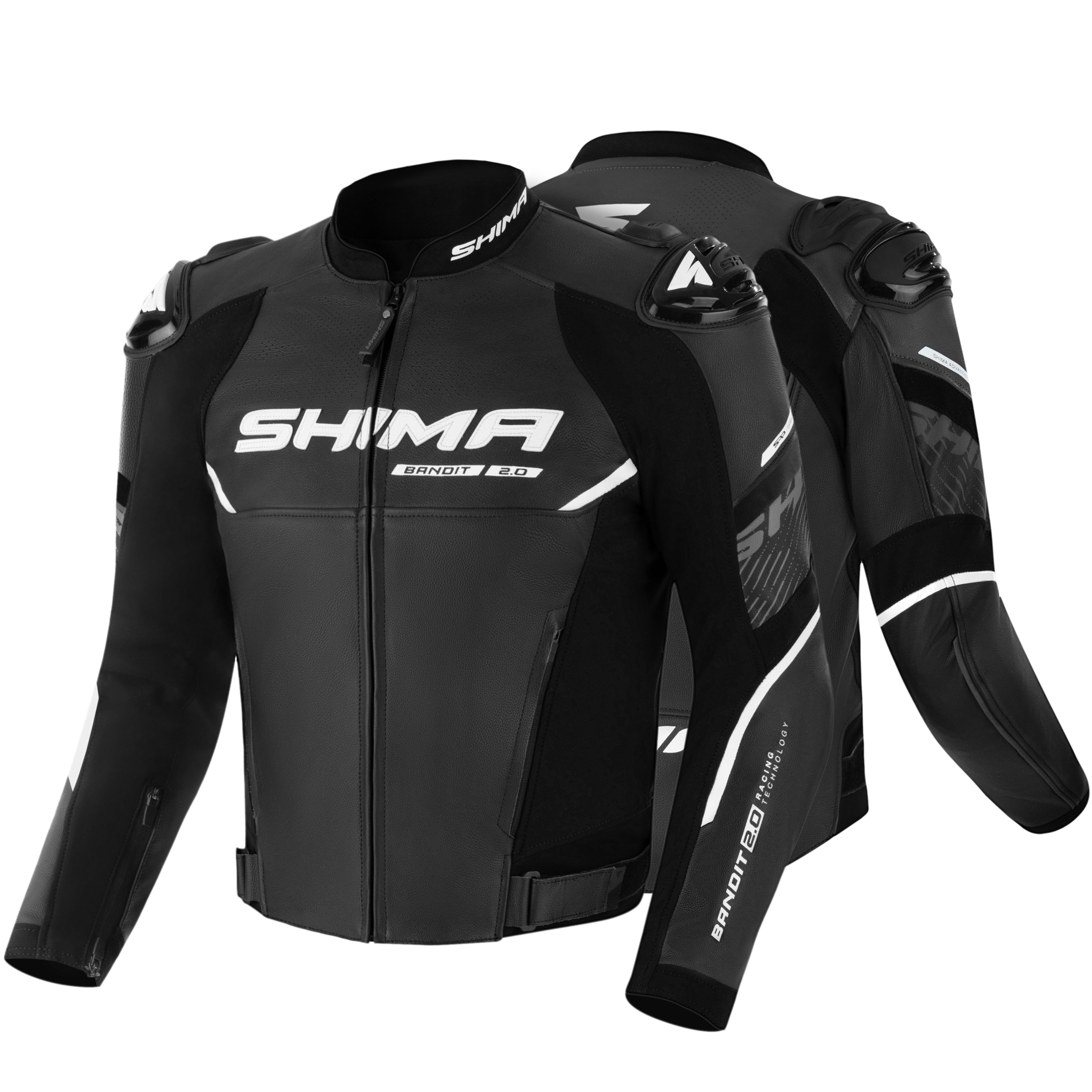 Кожено мото яке SHIMA BANDIT 2.0 BLACK — снимка 2
