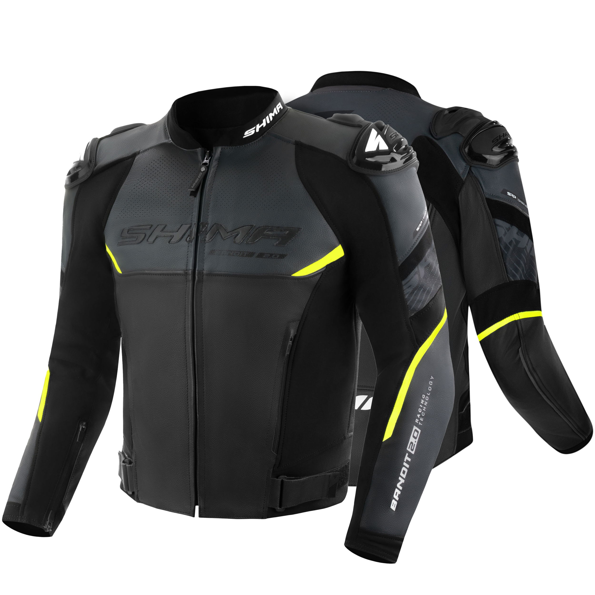 Кожено мото яке SHIMA BANDIT 2.0 FLUO — снимка 2