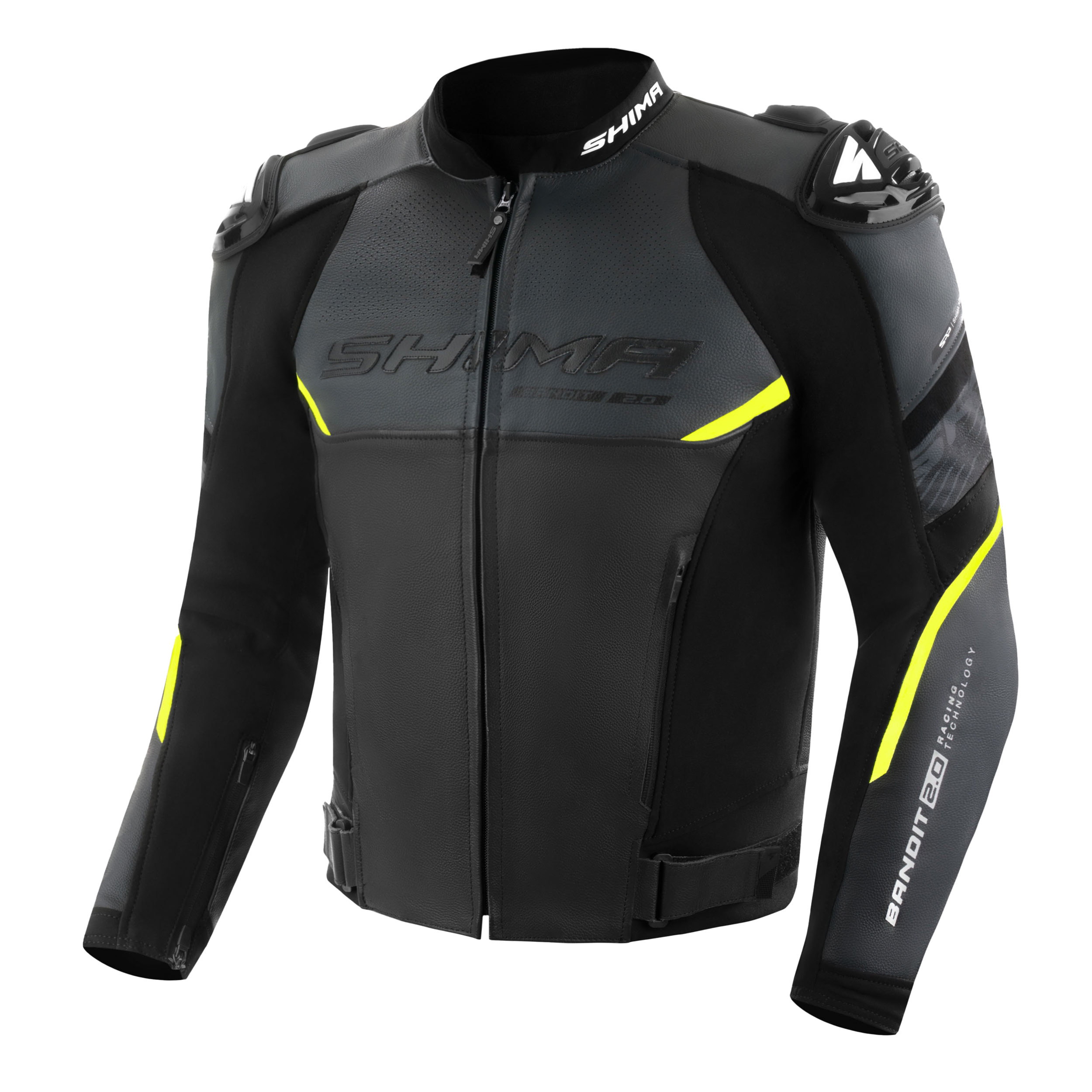 Кожено мото яке SHIMA BANDIT 2.0 FLUO