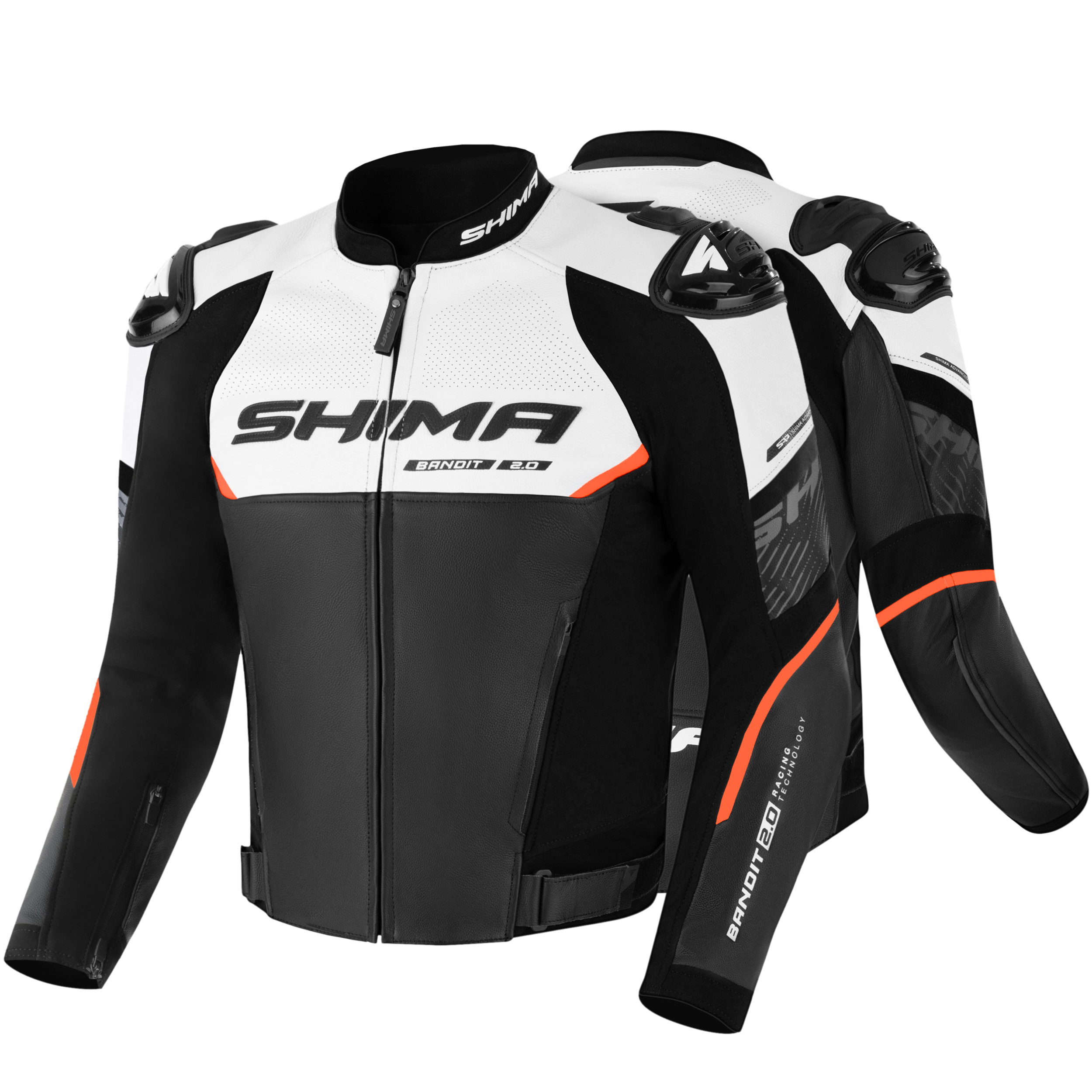 Кожено мото яке SHIMA BANDIT 2.0 RED — снимка 2