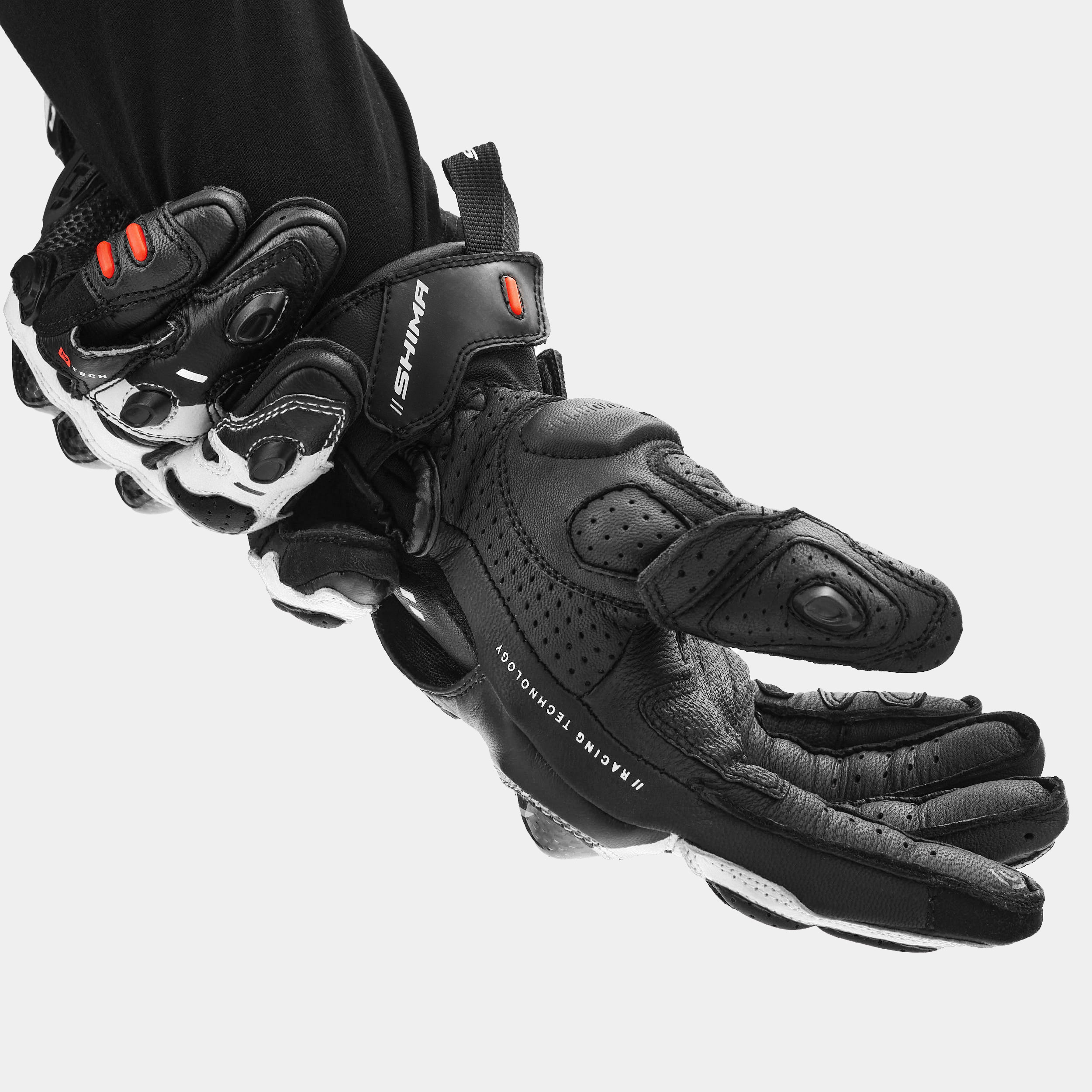 Мото ръкавици SHIMA XRS-3 BLACK/WHITE — снимка 3