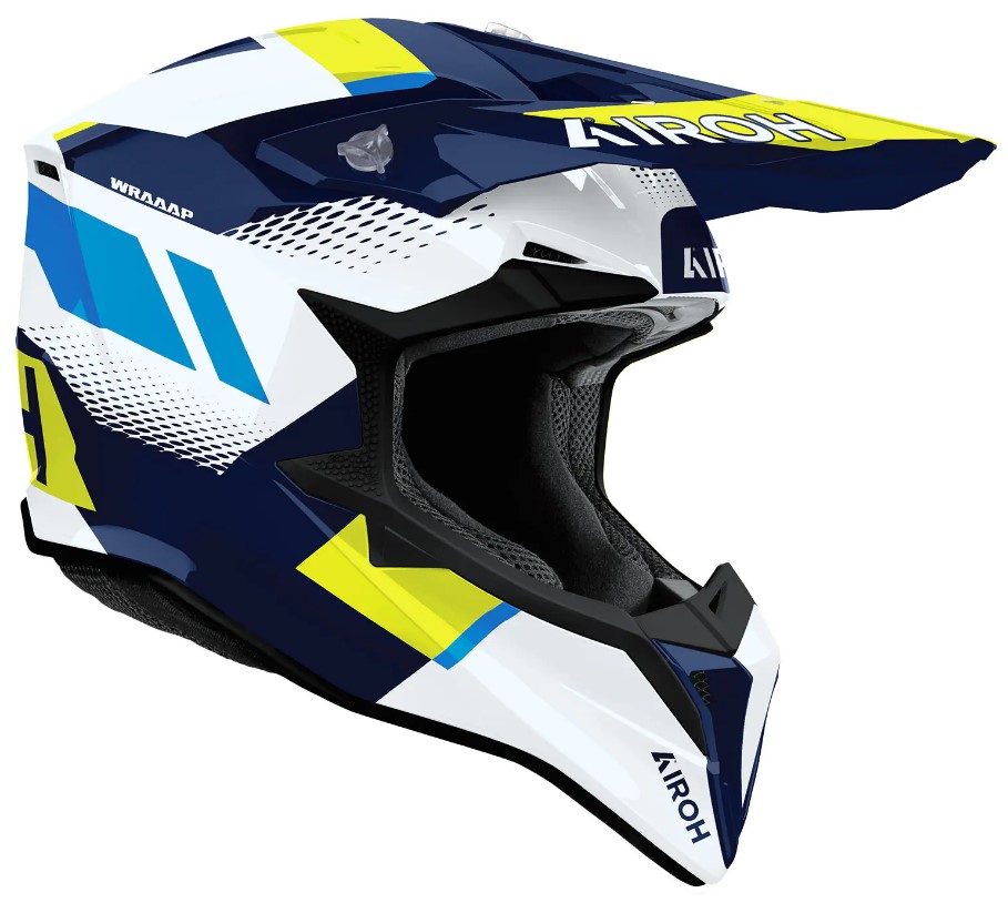 Мотокрос каска AIROH WRAAAP VISION Yellow/Blue Gloss — снимка 3
