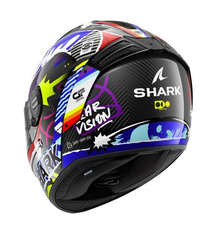Каска SHARK SPARTAN RS CARBON STREETRUSH BLACK/BLUE/SILVER/YELLOW — снимка 3