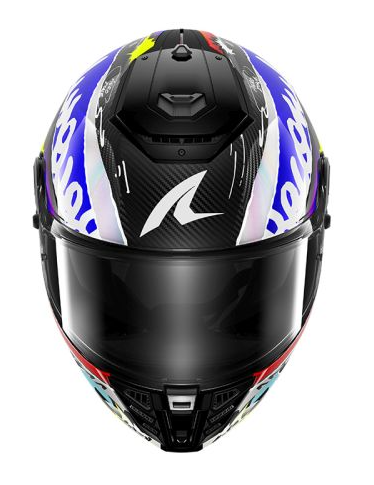 Каска SHARK SPARTAN RS CARBON STREETRUSH BLACK/BLUE/SILVER/YELLOW — снимка 2