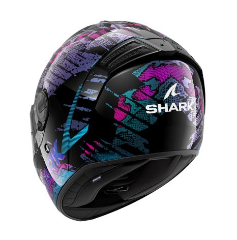 Каска SHARK SPARTAN RS CARBON REPTAIA BLACK/BLUE/PURPLE — снимка 3