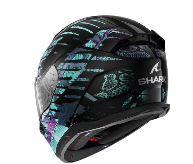 Каска SHARK D-SKWAL 3 REPTAIA BLACK/BLUE/PURPLE — снимка 3