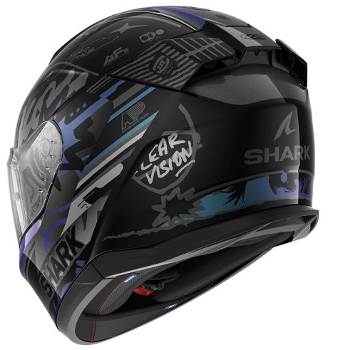 Каска SHARK D-SKWAL 3 STREETRUSH BLACK/BLUE/PURPLE — снимка 2