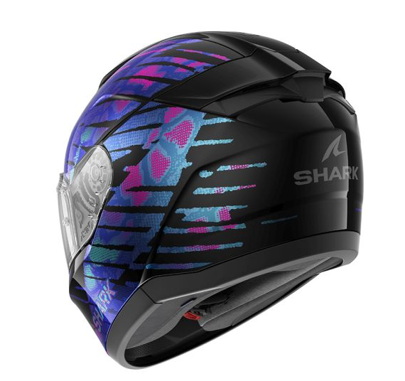 Каска SHARK RIDILL 2 REPTAIA BLACK/BLUE/PURPLE — снимка 3