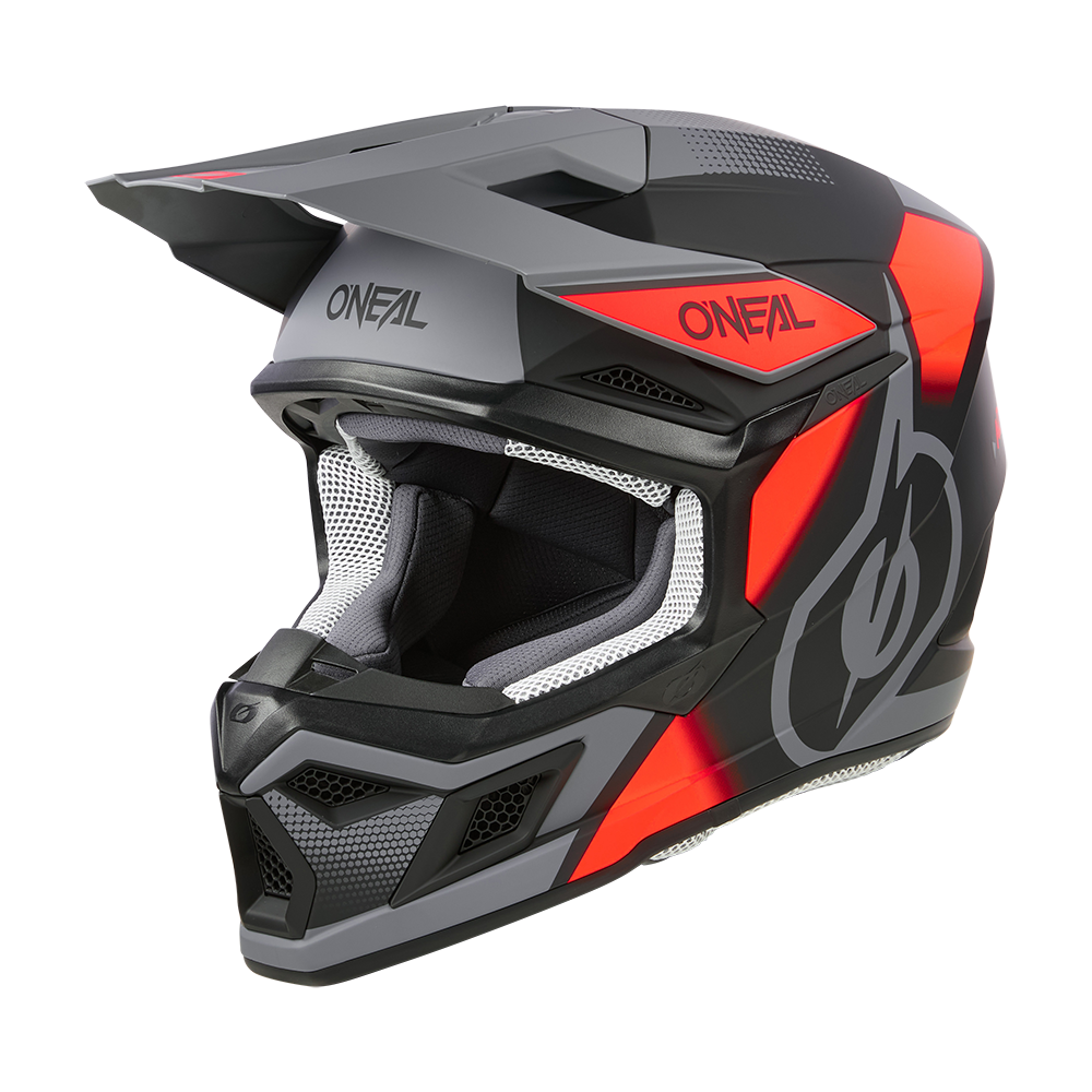 Мотокрос каска O'NEAL 3SERIES VISION BLACK/RED/GRAY V.24