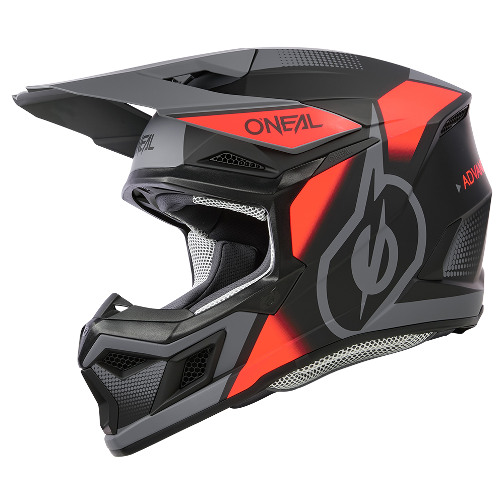Мотокрос каска O'NEAL 3SERIES VISION BLACK/RED/GRAY V.24 — снимка 2