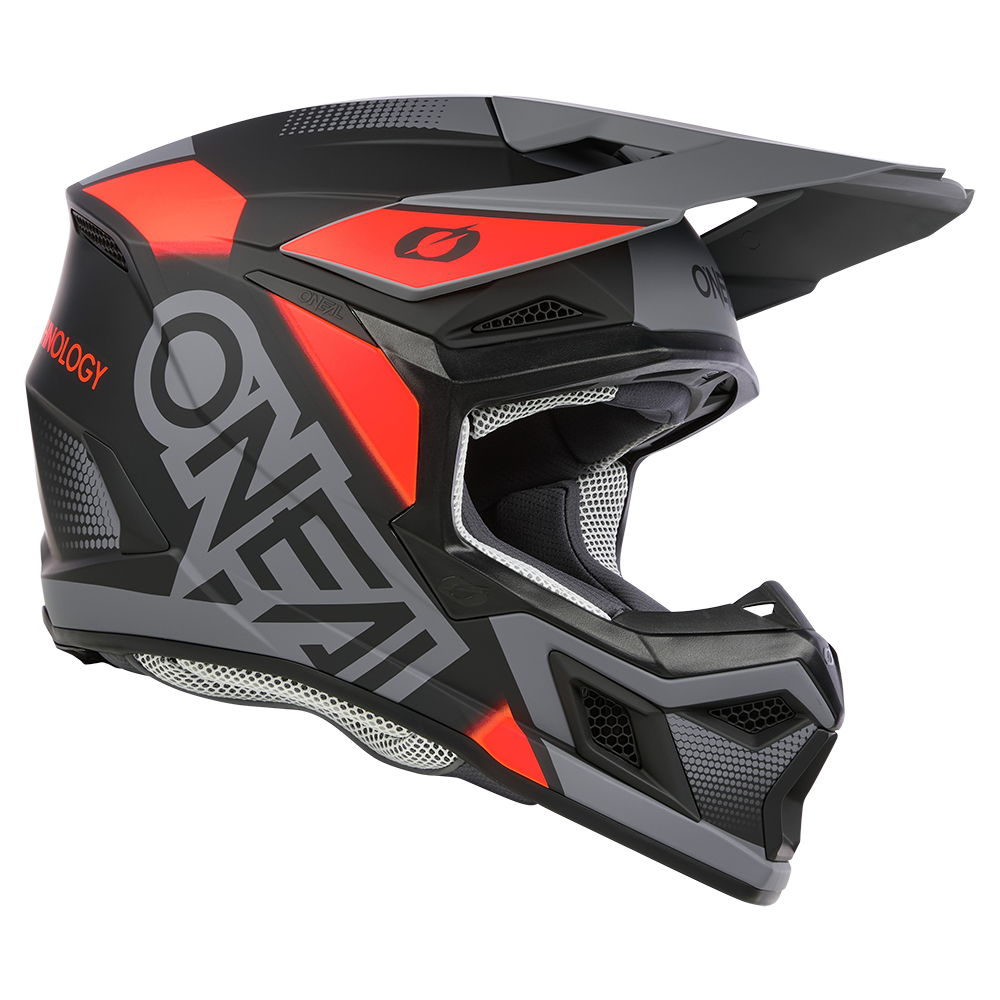 Мотокрос каска O'NEAL 3SERIES VISION BLACK/RED/GRAY V.24 — снимка 3
