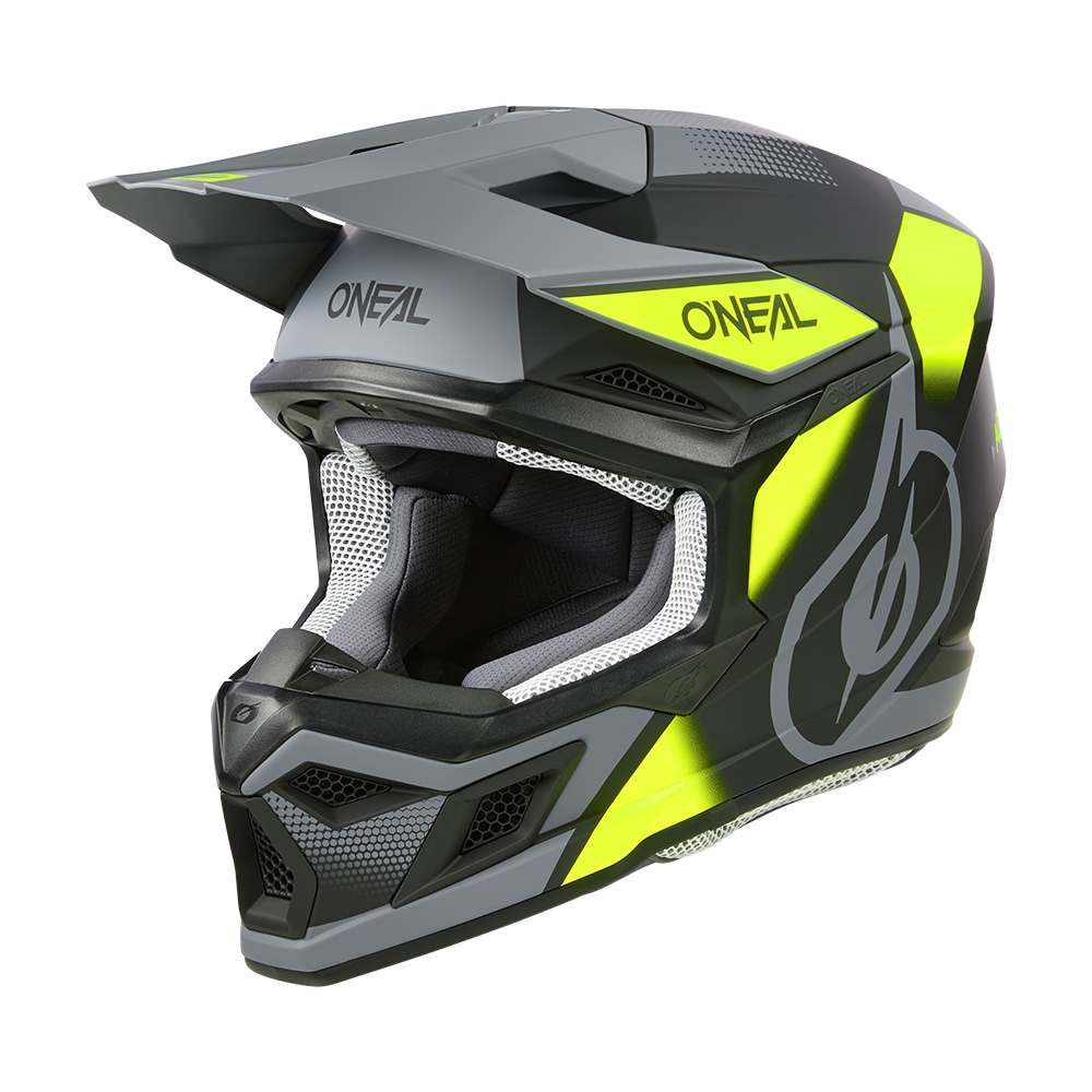 Мотокрос каска O'NEAL 3SERIES VISION BLACK/NEON YELLOW/GRAY V.24