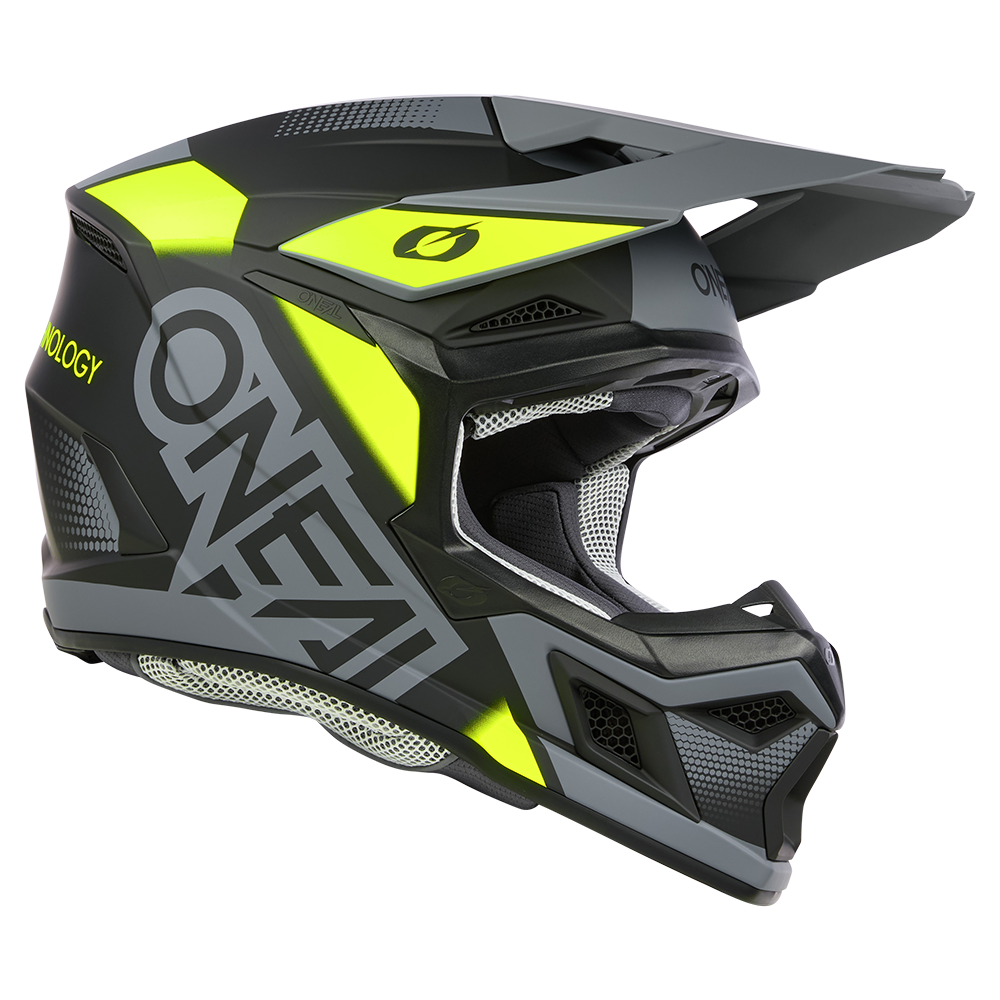 Мотокрос каска O'NEAL 3SERIES VISION BLACK/NEON YELLOW/GRAY V.24 — снимка 3