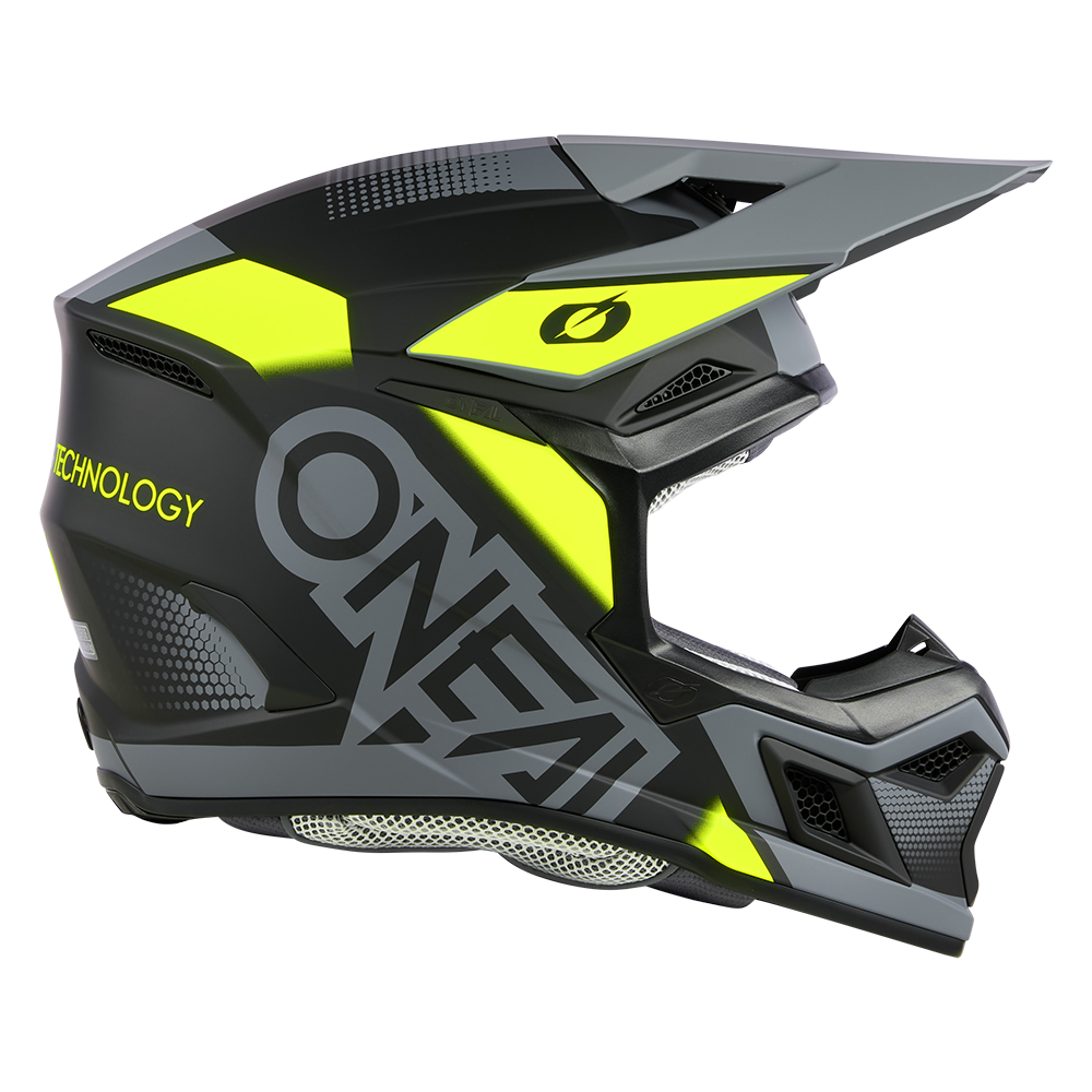 Мотокрос каска O'NEAL 3SERIES VISION BLACK/NEON YELLOW/GRAY V.24 — снимка 5