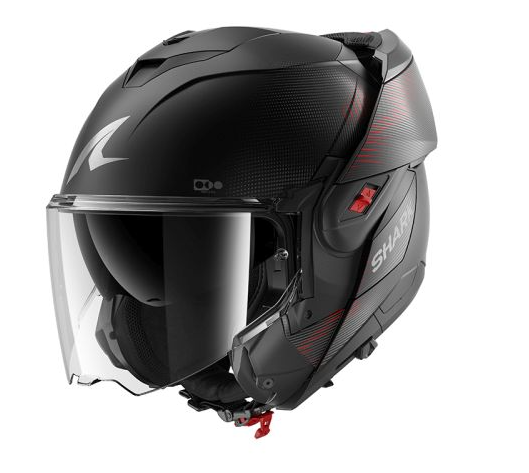 Модуларна каска SHARK OXO SP LYNE MAT BLACK/RED — снимка 3