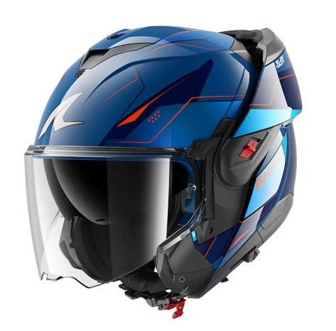 Модуларна каска SHARK OXO MEKARIUM BLUE — снимка 3