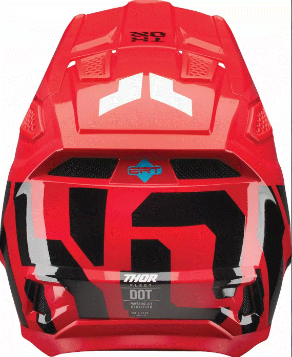 Мотокрос каска THOR FLEET FORGE RED — снимка 2