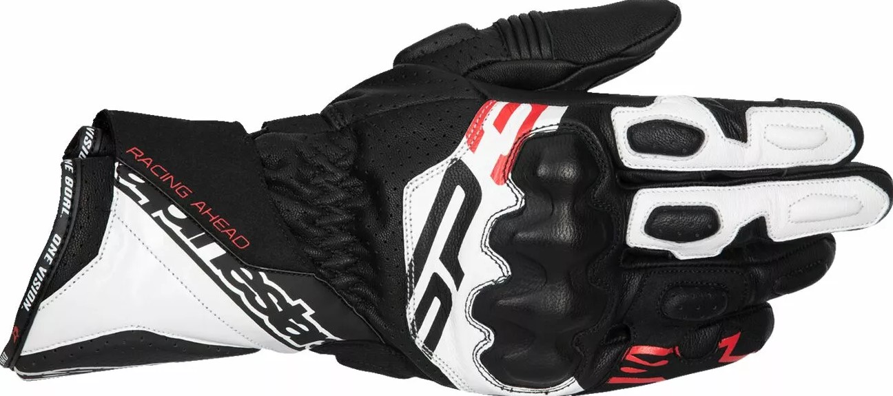 КОЖЕНИ РЪКАВИЦИ ALPINESTARS SP-3 BLK/WHT/RD FLUO