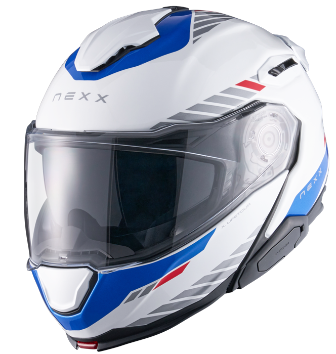 Каска NEXX X.LIFETOUR FLIP UP GLOBE WHITE BLUE — снимка 2