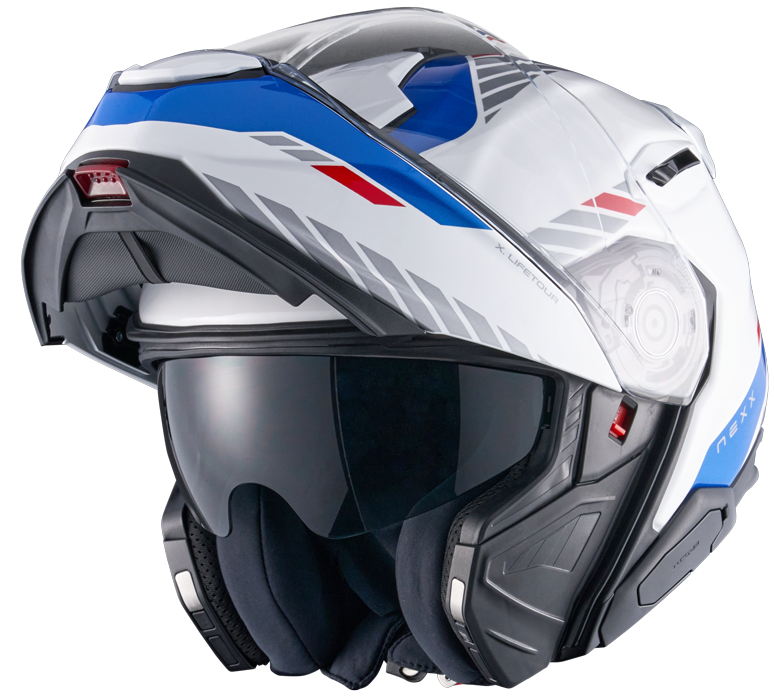 Каска NEXX X.LIFETOUR FLIP UP GLOBE WHITE BLUE — снимка 3