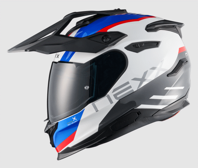 Адвенчър каска NEXX Y.TRAVL QUEST WHITE/BLUE/RED