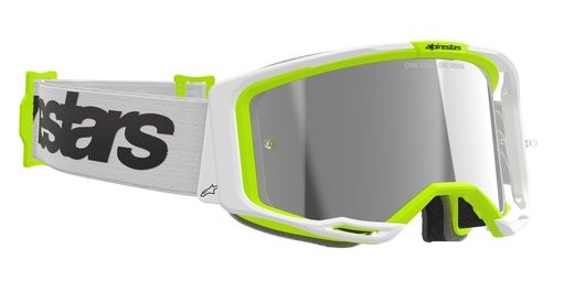 Мотокрос очила ALPINESTARS VISION 8 WORDMARK WHITE YLLW FLUO Mirror SILVER — снимка 3