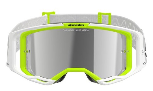 Мотокрос очила ALPINESTARS VISION 8 WORDMARK WHITE YLLW FLUO Mirror SILVER — снимка 2