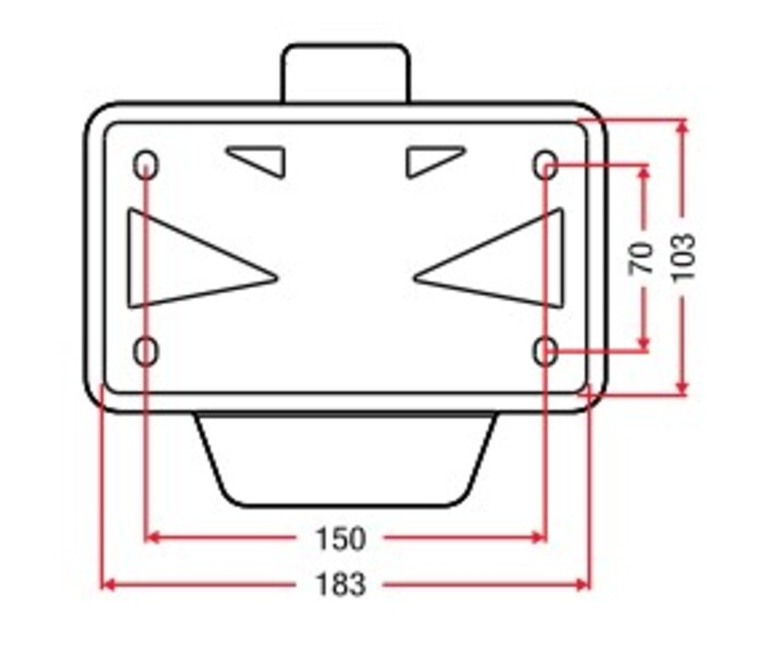 Опашка стоп и табела за номер RACETECH Integra Street License Plate Holder with LED Light 30º — снимка 2