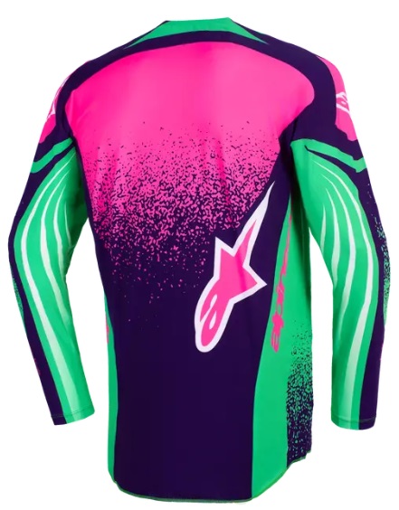 Мотокрос джърси Alpinestars TECHSTAR NOMUR PURPLE/GREEN/PINK — снимка 2