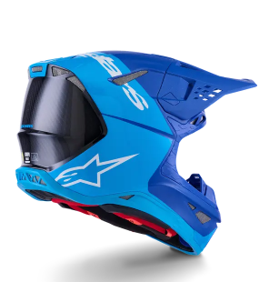 Мотокрос каска ALPINESTARS S-M10 FLOOD BLUE/BLK-CARB — снимка 4