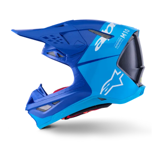 Мотокрос каска ALPINESTARS S-M10 FLOOD BLUE/BLK-CARB — снимка 2