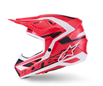 Мотокрос каска ALPINESTARS SM7 DEED RED/BLK/WH — снимка 4
